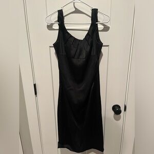 Satin little black dress